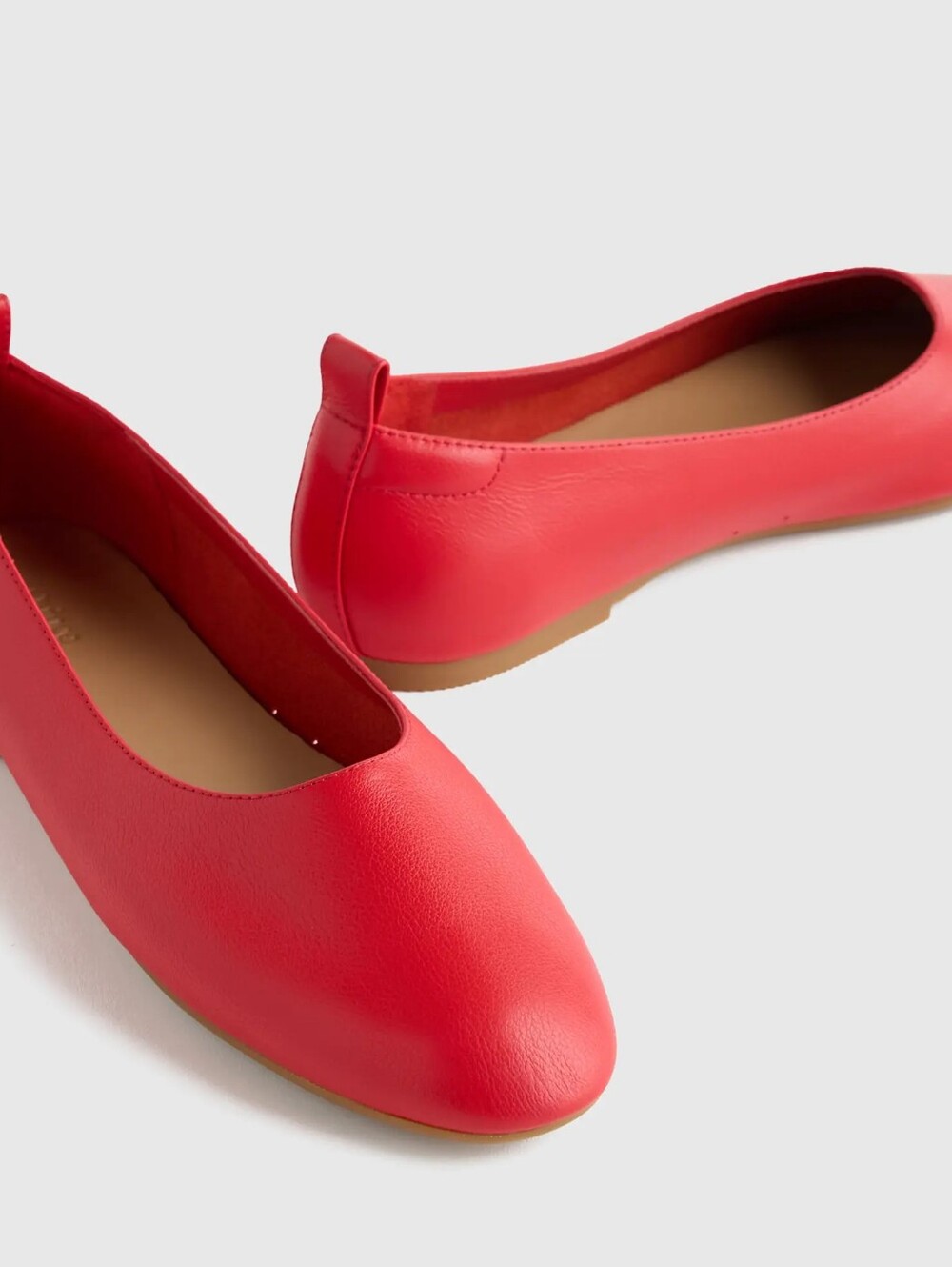 Quince Italian Leather Glove Ballet Flat cherry red minimalist women's Size 9